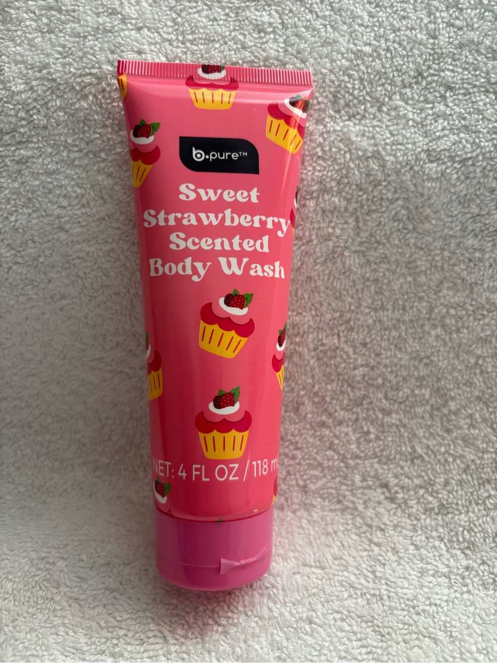 New b-pure sweet strawberry scented body wash